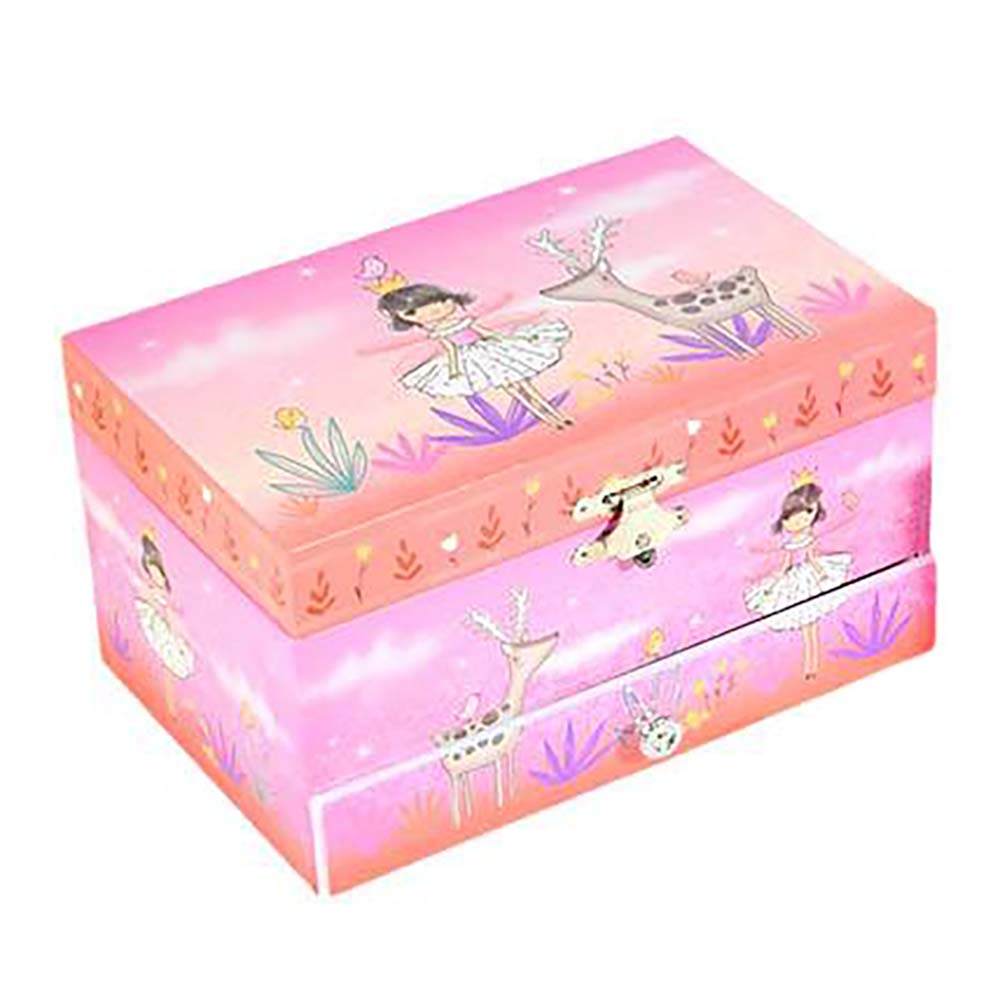 Μουσικό κουτί - Μπιζουτιέρα fairy ροζ ορθογώνια