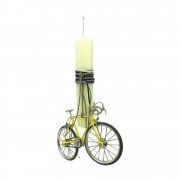 Λαμπάδα με κίτρινο μεταλλικό αθλητικό ποδήλατο
